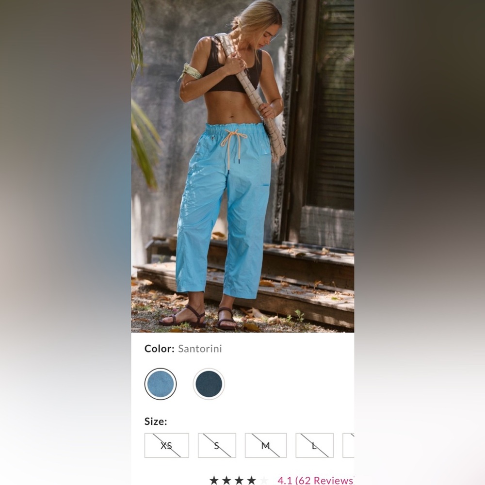 Free People Movement ~ In The Wild Pants ~ NWT Sz: S Color: Santorini/Blue Sea - Picture 5 of 12